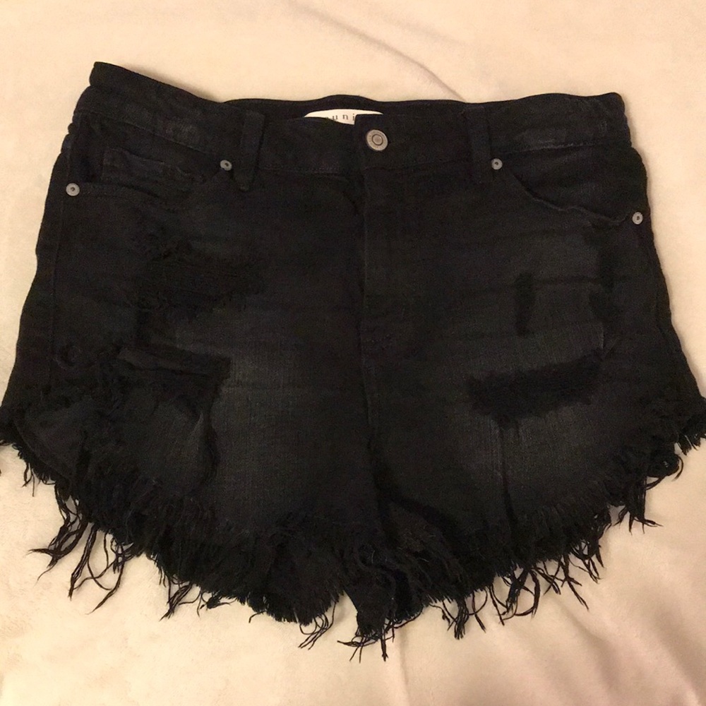 Eunina Black Cutoff Shorts